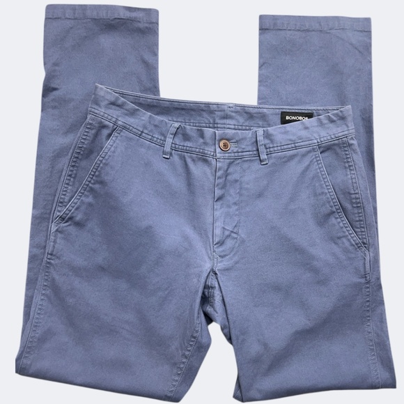 Bonobos Pants Mens 31x32 Blue Athletic Fit Stretch Organic Cotton Chino Washed - Picture 3 of 9